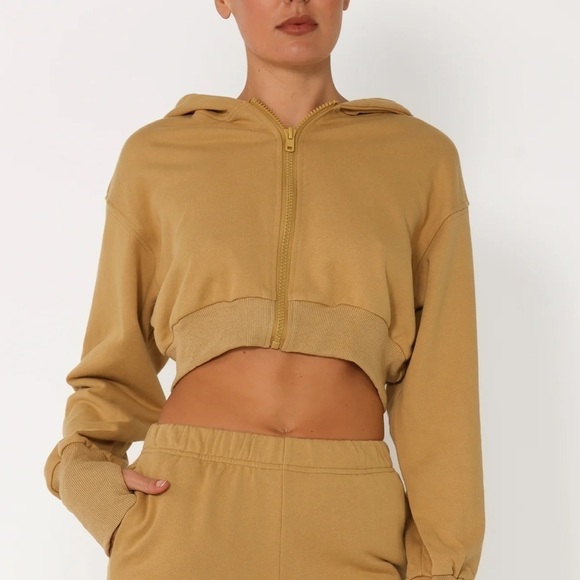 By Dyln Tops - By Dylon Anderson Cropped Hooded Sweatshirt Jacket Size XS